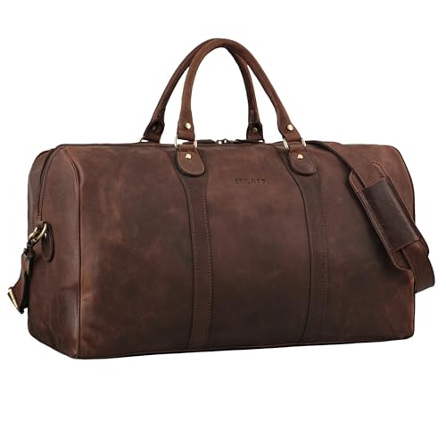 STILORD 'Vivaldo' Vintage Weekender Herren Reisetasche Damen Leder Groß Elegante Wochenend Tasche Travel Bag zum Umhängen Handgepäck Echtleder, Farbe:Zamora - braun STILORD 'Vivaldo' Vintage Weekender Herren Reisetasche Damen Leder Groß Elegante Wochenend Tasche Travel Bag zum Umhängen Handgepäck Echtleder, Farbe:Zamora - braun von STILORD