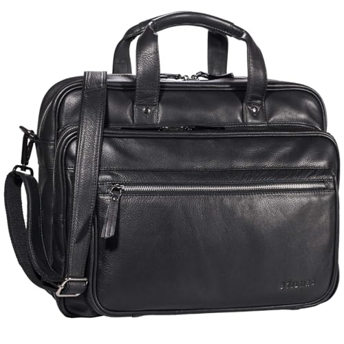 STILORD Herren-Businesstasche aus Leder schwarz - große 15,6 Zoll Laptoptasche - Männer-Aktentasche - Vintage Umhängetasche aus Rindsleder 'Walt' STILORD Herren-Businesstasche aus Leder schwarz - große 15,6 Zoll Laptoptasche - Männer-Aktentasche - Vintage Umhängetasche aus Rindsleder 'Walt' von STILORD
