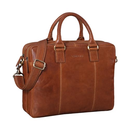 STILORD 'Zacharias' Vintage Businesstasche Leder Aktentasche groß XL 15,6 Zoll Laptoptasche Schultertasche Umhängetasche aufsteckbar Echtleder, Farbe:maraska - braun STILORD 'Zacharias' Vintage Businesstasche Leder Aktentasche groß XL 15,6 Zoll Laptoptasche Schultertasche Umhängetasche aufsteckbar Echtleder, Farbe:maraska - braun von STILORD