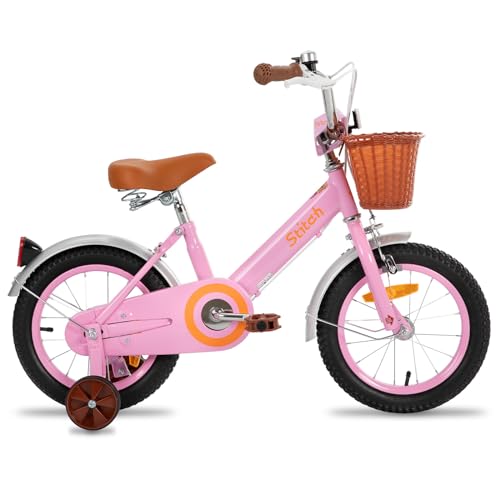 STITCH 16 Zoll Kinderfahrrad für 4 5 6 7 Jahre Mädchen, Kinderfahrrad mit Vorderkorb & Stützrädern für 4-7 Jahre Kinder,Rosa… STITCH 16 Zoll Kinderfahrrad für 4 5 6 7 Jahre Mädchen, Kinderfahrrad mit Vorderkorb & Stützrädern für 4-7 Jahre Kinder,Rosa… von STITCH