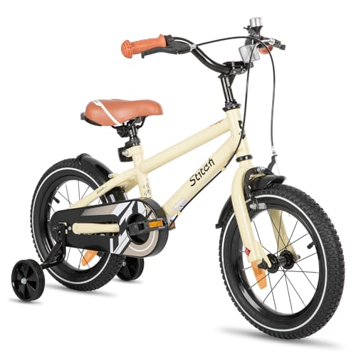 STITCH 16 Zoll Kinderfahrrad für 57 jährige Jungen, 16' Zoll Fahrrad für Jungen mit Stützrädern, Beige STITCH 16 Zoll Kinderfahrrad für 57 jährige Jungen, 16' Zoll Fahrrad für Jungen mit Stützrädern, Beige von STITCH