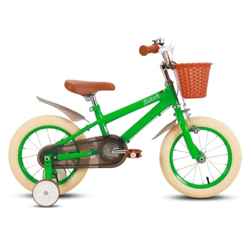 STITCH 16 Zoll Kinderfahrrad für 4-7 Jahre Jungen und Mädchen Fahrrad, 16 Zoll Fahrrad mit Stabilisatoren.Green von STITCH