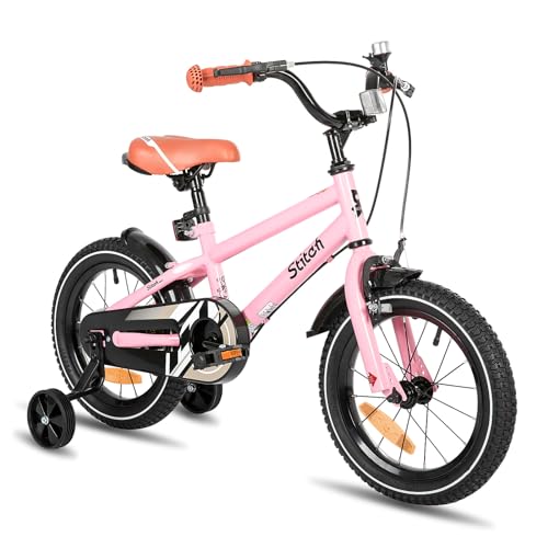STITCH 14 Zoll Kinderfahrrad für 3-5 jährige Jungen, 14' Zoll Fahrrad für Jungen mit Stützrädern, Rosa STITCH 14 Zoll Kinderfahrrad für 3-5 jährige Jungen, 14' Zoll Fahrrad für Jungen mit Stützrädern, Rosa von STITCH