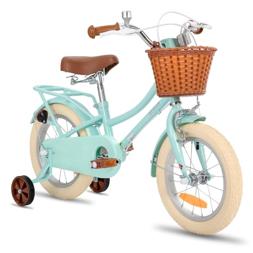 STITCH MANCHI 16 Zoll Kinderfahrrad mit Korb & Stabilisatoren für 4 5 6 7 Jahre alte Mädchen & Jungen, Mintgrün STITCH MANCHI 16 Zoll Kinderfahrrad mit Korb & Stabilisatoren für 4 5 6 7 Jahre alte Mädchen & Jungen, Mintgrün von STITCH