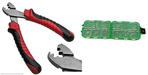 Klemmhülsen Set mit Hülsenzange und ca. 100 Quetschhülsen 0,4 mm-2,5mm Innendurchmesser + gratis Petri Heil! Aufkleber Klemmhülsen Set mit Hülsenzange und ca. 100 Quetschhülsen 0,4 mm-2,5mm Innendurchmesser + gratis Petri Heil! Aufkleber von STMK
