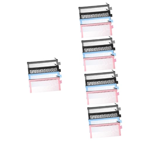 STOBOK 20 STK Netz transparentes Federmäppchen Mesh-Aufbewahrungstasche Federmäppchen Mesh Lagerzubehör Storage Pockets Storage Bags Schüler Bleistiftbeutel Aufbewahrungszubehör Nylon von STOBOK