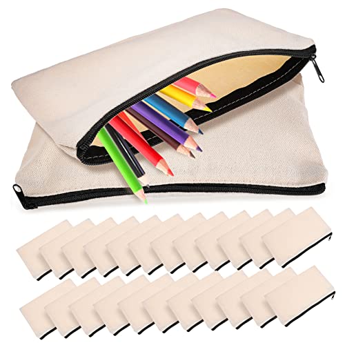 STOBOK 25st Natürliche Schwarze Reißverschlusstasche Bulk-Make-up Make-up-Set Für Taschen Federmäppchen Für Die Reise Canvas-Beutel Käufer Griffe 10 Ampere Polyester-Baumwolle von STOBOK