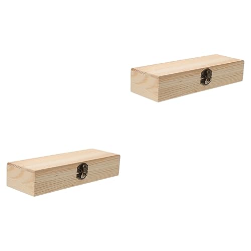 STOBOK 2Er-Box Handform für Kinder Storage Boxes aufbwahrungs-Box Schreibwarenbox Federmäppchen schicker Schreibtisch-Organizer Aufbewahrungsetui für Bleistifte Stift-Organizer hölzern von STOBOK