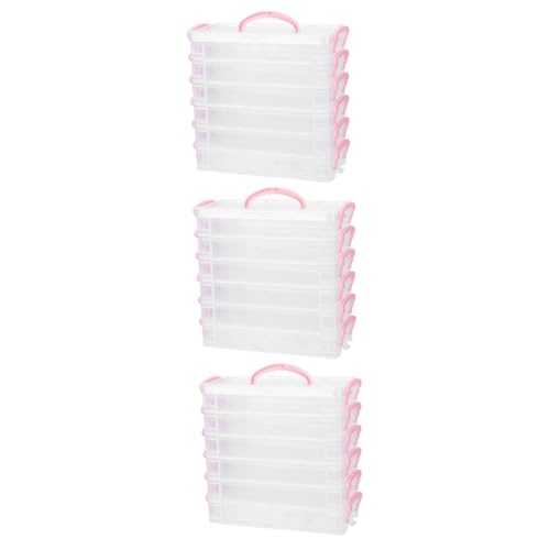 STOBOK 3 Sätze Mehr Schicht ige Schreibwaren Box farbiges Federmäppchen transparentes Federmäppchen Kinder federmäppchen schreibwaren Organizer schicker Schreibtisch-Organizer Plastik von STOBOK