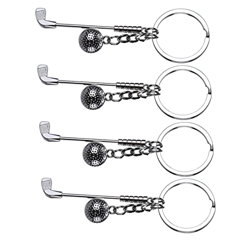 STOBOK 4 Stück Schlüsselanhänger Spaßschlüssel Golfbälle Golfpreise Golfstift schlusselringen Golf Accessories Schlüssel Anhänger Schlüssel hängende Ornamente Zinklegierung Silver von STOBOK