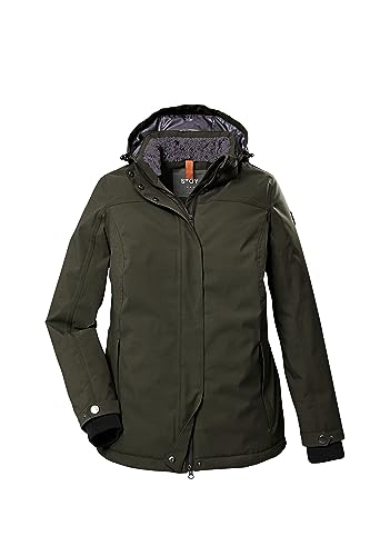 STOY Damen Funktionsjacke mit abzippbarer Kapuze - Große Größen STW 9 WMN JCKT, dunkeloliv, 54, 39795-000 von STOY