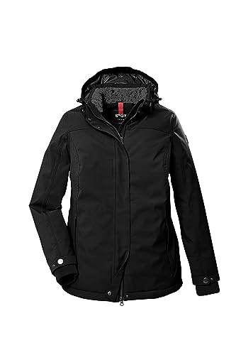 STOY Damen Funktionsjacke mit abzippbarer Kapuze - Große Größen STW 9 WMN JCKT, schwarz, 46, 39795-000 von STOY