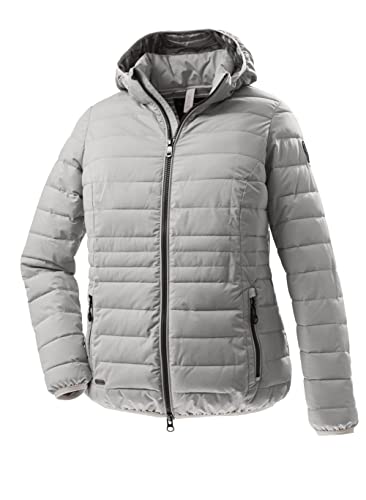 STOY Damen Jacke in Daunenoptik/Steppjacke mit abzippbarer Kapuze - große größen STS 17 WMN QLTD JCKT, hellgrau, 50, 38228-000 von STOY