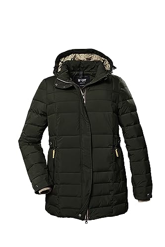 STOY Damen Steppjacke mit abzippbarer Kapuze - Große Größen STW 6 WMN QLTD JCKT, dunkeloliv, 44, 39791-000 von STOY