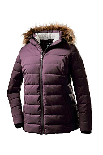 STOY Damen WMN Quilted Jckt E Jacke In Daunenoptik Mit Abzippbarer Kapuze, aubergine, 44 von STOY