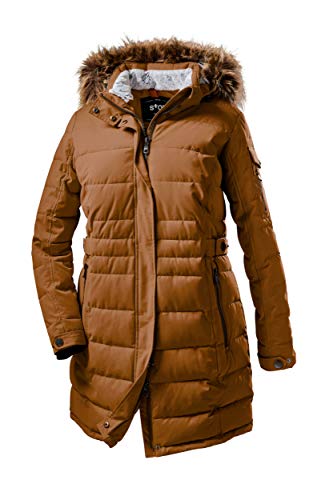 STOY Damen WMN Quilted PRK A Parka In Daunenoptik Mit Abzippbarer Kapuze, Dark Curry, 46 von STOY