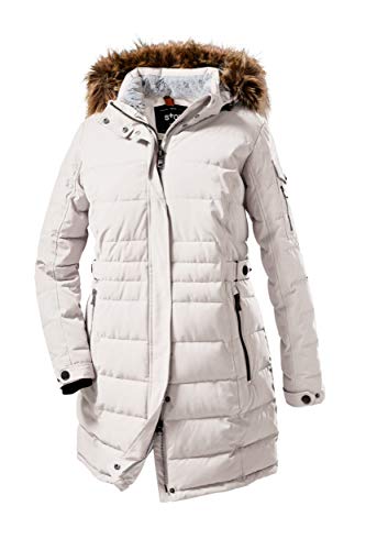 STOY Damen WMN Quilted PRK A Parka In Daunenoptik Mit Abzippbarer Kapuze, Off-White, 44 von STOY