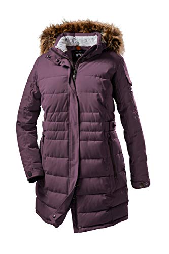 STOY Damen WMN Quilted PRK A Parka In Daunenoptik Mit Abzippbarer Kapuze, aubergine, 44 von STOY