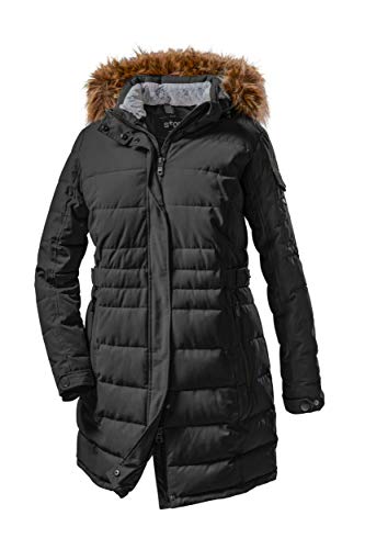 STOY Damen WMN Quilted PRK A Parka In Daunenoptik Mit Abzippbarer Kapuze, schwarz, 44 von STOY