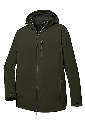 STOY Herren Softshelljacke/Outdoorjacke mit abzippbarer Kapuze - Große Größen STW 17 MN SFTSHLL JCKT, dunkeloliv, 5XL, 39808-000 von STOY