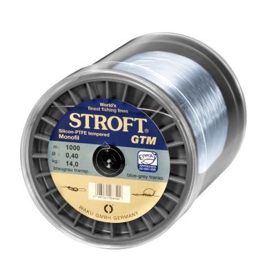 STROFT GTM 1000 m Monofile Angelschnur 0.03 mm bis 0.575 mm Blaugrau transparent (0,525mm-22,7kg) von STROFT