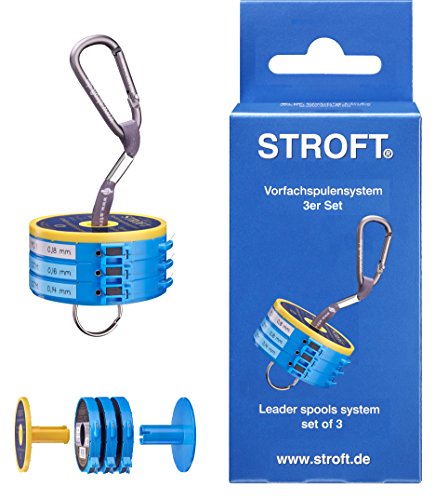 Stroft - Vorfachspulensystem mit 3 Cutterringen, 3 Sicherungsringen, Spulenhalter und Short Strap + 15 Etiketten von WAKU