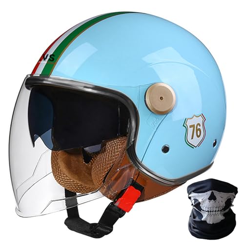 Helme 3/4-Schalen-Motorradhelm Mit Offenem Gesicht – ECE-Geprüft, Bequeme Polsterung, Verstellbarer Riemen, Leichtes Design Für Moped, Cruiser, Bobber Und Chopper 8,XL=62-63 von STRTG