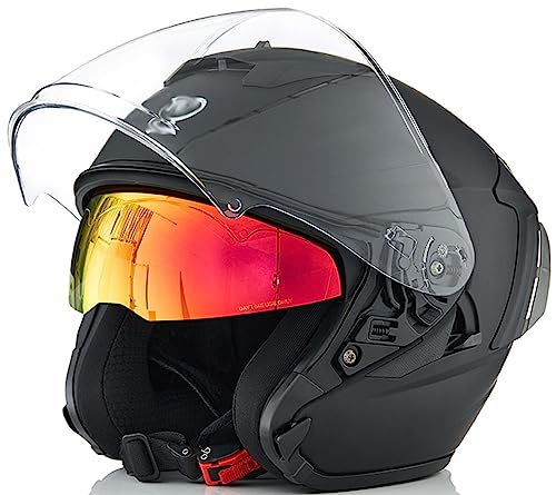 Motorradhelm Mit Visier, Motorrad-Halbhelm, Offener Helm, ECE/DOT-Zugelassener Cruiser-Retro-Roller-Helm, Retro-City-Jet-Motorradhelm Für Damen Und Herren C,XXXL Motorradhelm Mit Visier, Motorrad-Halbhelm, Offener Helm, ECE/DOT-Zugelassener Cruiser-Retro-Roller-Helm, Retro-City-Jet-Motorradhelm Für Damen Und Herren C,XXXL von STRTG