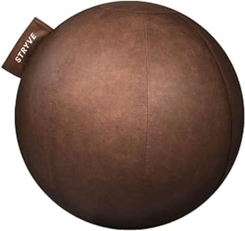 STRYVE Gymnastikball 65cm Natural Brown, ästhetischer Trainingsball für Rücken & Bauch – inkl. Luftpumpe von STRYVE