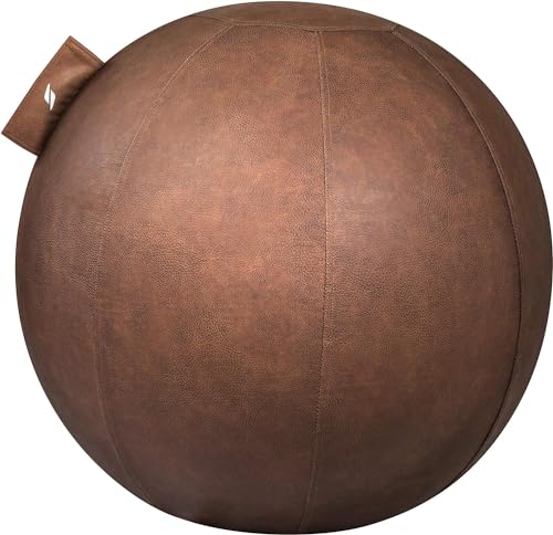 STRYVE Gymnastikball 70 cm Natural Brown, edler Sitzball für Büro, Homeoffice & Sport - inkl. Luftpumpe von STRYVE