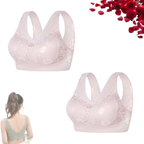 Orthopädischer Anti-Durchhänger-BH von Hatmeo für Damen, Push-up-BH für den Rücken von Hatmeo, BH für ältere Damen von Hatmeo (Medium,Pink) von STTBRHF