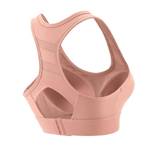 Sport-BH in Übergröße mit hoher Stoßfestigkeit, Sport-BH mit hoher Stoßfestigkeit, Fester Körbchenform, stoßfester Sport-BH mit hoher Stoßfestigkeit (Medium,Pink) von STTBRHF