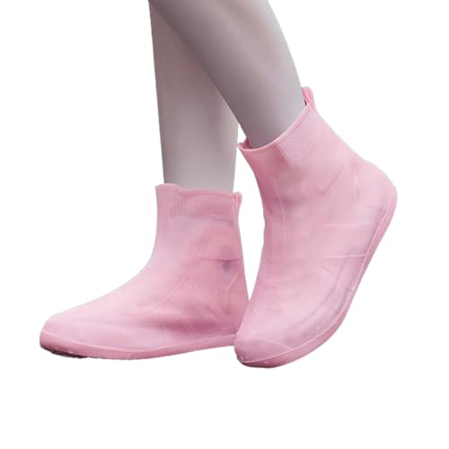 Zuneigung Anti-Rutsch-wasserdichte Schuhüberzüge, Silikon-wasserdichte Schuhüberzüge, wasserdichte Schuhüberzüge für Männer und Frauen (Medium,Pink) von STTBRHF