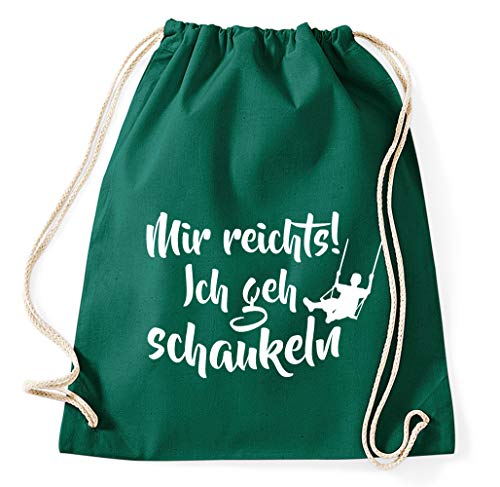 STYLETEX23 Mir reichts ich GEH schaukeln Fun Turnbeutel Sportbeutel Gym Bag, flaschengrün STYLETEX23 Mir reichts ich GEH schaukeln Fun Turnbeutel Sportbeutel Gym Bag, flaschengrün von STYLETEX23