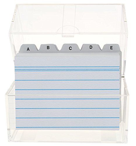 STYLEX 49973 Karteikasten A8 transparent inkl. 100 Karteikarten und A-Z Register von Stylex