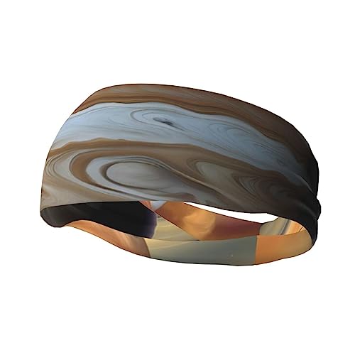 Jupiter Landschafts-Sport-Stirnband für Männer und Frauen, geeignet für Laufen, Yoga, Basketball, elastisches Feuchtigkeitsband. von STejar