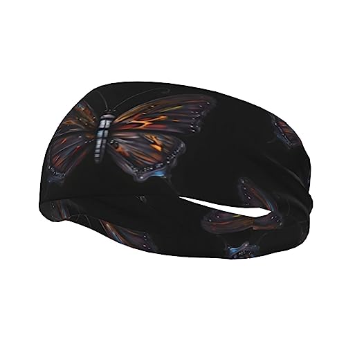 Mystery Butterfly Sport-Stirnband für Männer und Frauen, geeignet für Laufen, Yoga, Basketball, elastisches Feuchtigkeitsband. von STejar