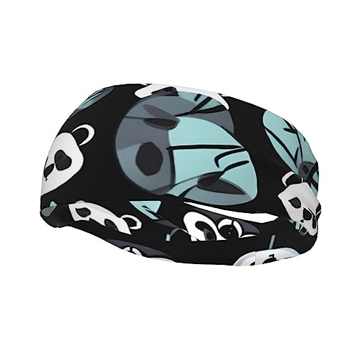 Schwarz-weißes Panda-Gesichts-Sport-Stirnband für Männer und Frauen, geeignet für Laufen, Yoga, Basketball, elastisches Feuchtigkeitsband. von STejar