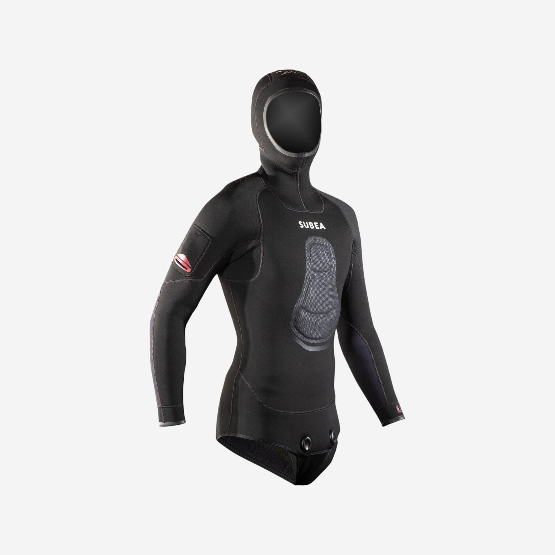 Neoprenjacke Freediving Herren Neopren 5 mm - SPF 900 schwarz von SUBEA