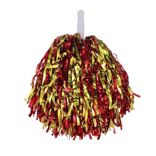 SUBLXPoten Cheerleader Pompons 1PC 25cm Kunststoff Doppel Loch Griff Cheerleader Pom Poms Club Sport Liefert Dance Party Club Dekorateur FüR Sport Cheers(Color6) von SUBLXPoten