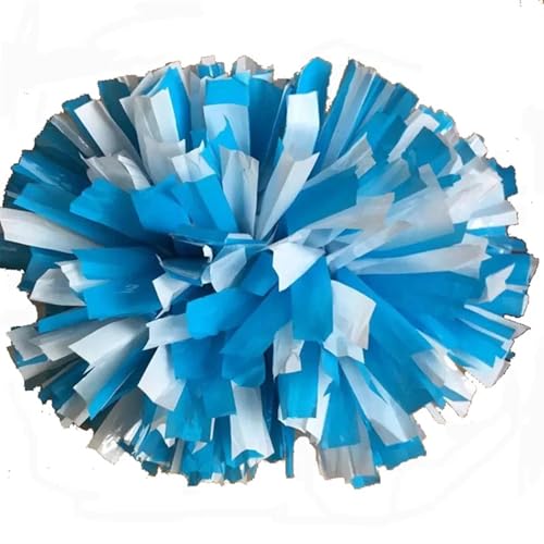 SUBLXPoten Cheerleader Pompons 2 Stück 38 cm Cheerleading-Pompons mit Schlagstockgriff FüR Sport Cheers(Blue) von SUBLXPoten