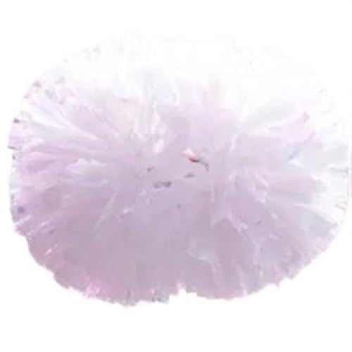 SUBLXPoten Cheerleader Pompons 2 stücke Kunststoff Cheerleader Pom Poms Mädchen Cheer Tanken Requisiten Cheerleading Baton Griff NonFading Pompoms FüR Sport Cheers(White,30cm) von SUBLXPoten