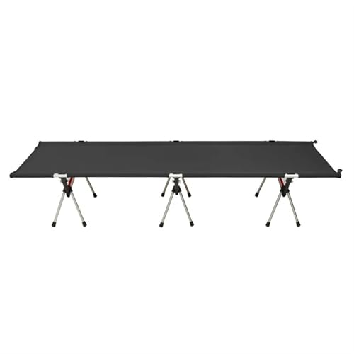 SUBLXPoten Feldbett Camping Klappbett Hohe Beine Eine Person Outdoor Büro Nickerchen Schlafen Bett(Black) von SUBLXPoten