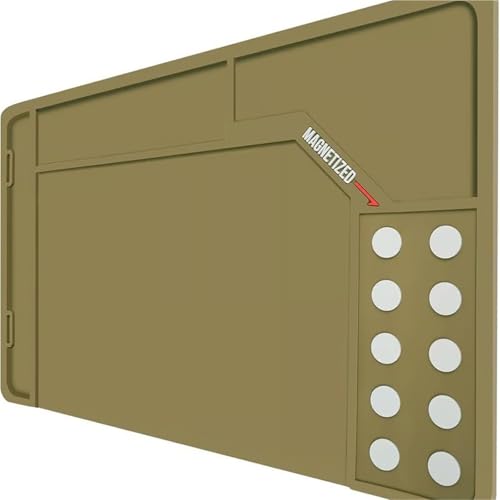Waffenreinigungsmatte, Gewehr-Schrotflinten-Reinigungsmatte, rutschfeste magnetische Waffenwartungsmatte, schützende Werkbankmatte zur Pistolenreinigung, leicht zu reinigen, Waffenreinigungsset(Brown, Waffenreinigungsmatte, Gewehr-Schrotflinten-Reinigungsmatte, rutschfeste magnetische Waffenwartungsmatte, schützende Werkbankmatte zur Pistolenreinigung, leicht zu reinigen, Waffenreinigungsset(Brown, von SUCRFXJ