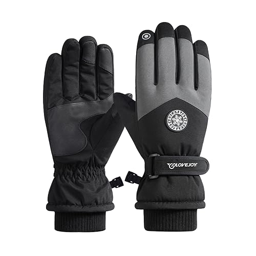 SUGSHYN Skihandschuhe Damen Snowboard Winter wasserdichte Warm Fahrradhandschuhe Outdoor Anti-Rutsch Touchscreen Schneehandschuhe Winddicht Softshell Wandern Laufen Motorrad Handschuhe(Schwarz) von SUGSHYN