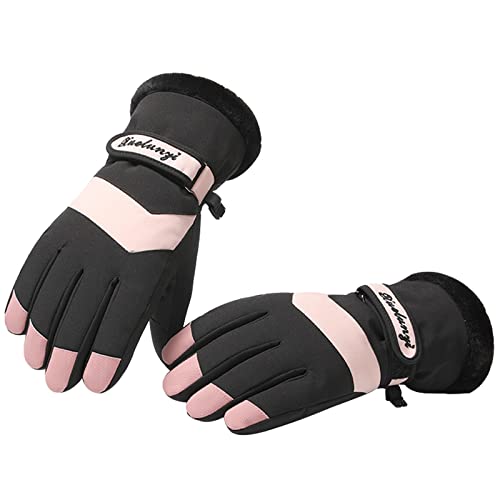 SUGSHYN Skihandschuhe Damen Snowboard Winter wasserdichte Warm Fahrradhandschuhe Outdoor Anti-Rutsch Touchscreen Schneehandschuhe Winddicht Softshell Wandern Laufen Motorrad Handschuhe(schwarz) von SUGSHYN