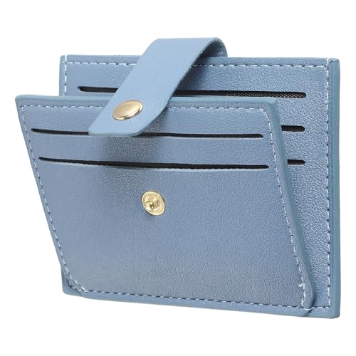 SUIKIHUM Kleine Kreditkartenetui Slim Wallet für Damen und Herren, PU-Leder, minimalistischer Kartenhalter - Kartenfächer & Tasche mit Ausweisfenster, Blau, Täglich von SUIKIHUM