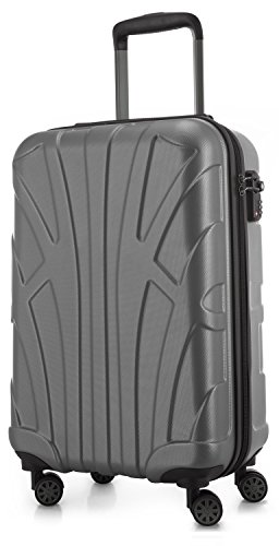 suitline - Handgepäck Hartschalen-Koffer Koffer Trolley Rollkoffer Reisekoffer, TSA, 55 cm, ca. 34 Liter, 100% ABS Matt, Silber suitline - Handgepäck Hartschalen-Koffer Koffer Trolley Rollkoffer Reisekoffer, TSA, 55 cm, ca. 34 Liter, 100% ABS Matt, Silber von suitline