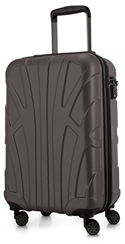 SUITLINE - Handgepäck Hartschalen-Koffer Koffer Trolley Rollkoffer Reisekoffer, TSA, 55 cm, ca. 34 Liter, 100% ABS Matt, Titan SUITLINE - Handgepäck Hartschalen-Koffer Koffer Trolley Rollkoffer Reisekoffer, TSA, 55 cm, ca. 34 Liter, 100% ABS Matt, Titan von suitline