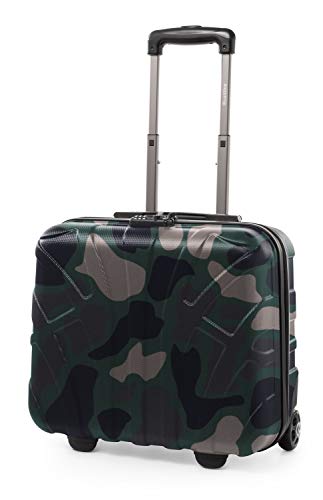 suitline - Pilotentrolley Hartschale, Business Trolley, Kabinengepäck, Handgepäck Trolley, Pilotenkoffer, Bordcase, Bordgepäck, TSA, ABS, 2 Rollen, Camouflage von suitline